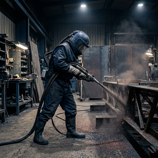 Industrial Shot Blasting in Action