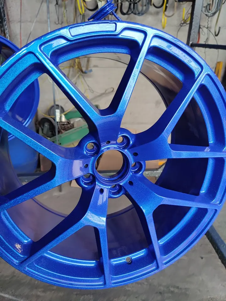 Finished powder coated components